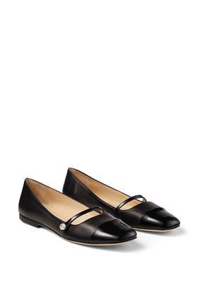 Elisa ballet flats with square toe JIMMY CHOO | ELISAFLATPTZBLACK/BLACK